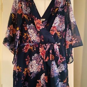 Navy floral romper size L